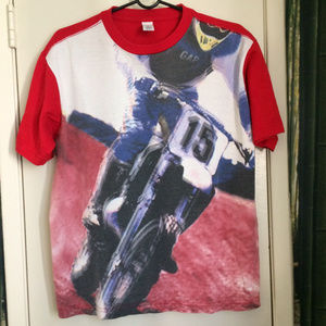 Men's 70's Inspired Photo Moto Cross T-Shirt
